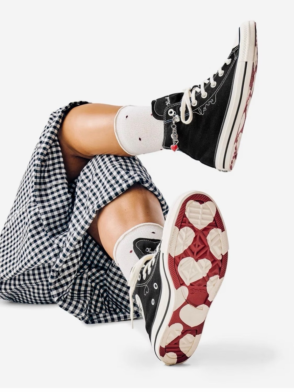 Converse Chuck Taylor All Star Valentines Black High Top Sneaker Women 9.5 NEW